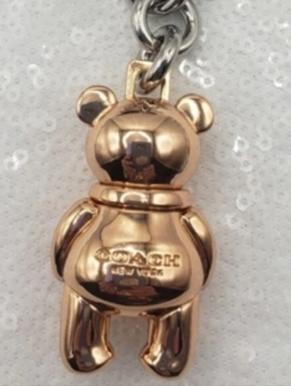 Coach Rose Gold 3D Bag Charm Keychain Limited Edition